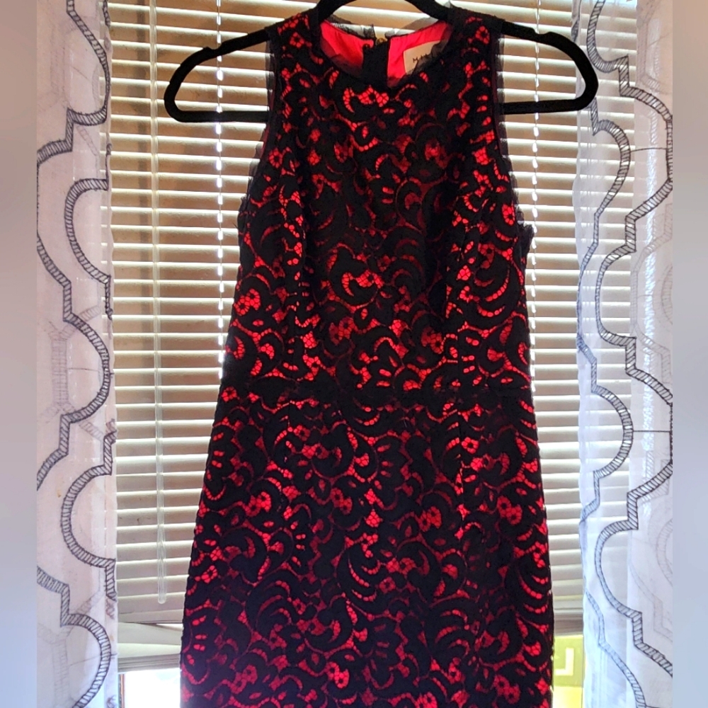 Milly lace and hot pink dress, size 6